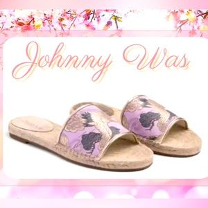 4 JOHNNY WAS Crane Espadrille Brocade  Sandals 8 New